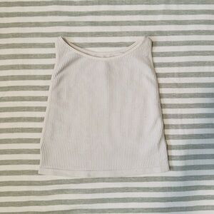White Ribbed Tank Top
